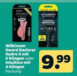Rasierer Hydro 5 mit 5 Klingen oder Intuition mit 4 Klingen