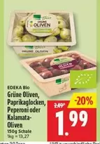 Bio - Grüne Oliven, Paprikaglocken oder Kalamata-Oliven
