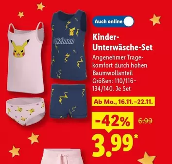 Pokemon - Kinder-Unterwäsche-Set
