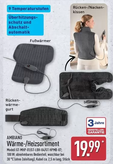 Wärme-/Heizsortiment Modell GT-MHP-01/GT-LBH-04/GT-HPMB-07