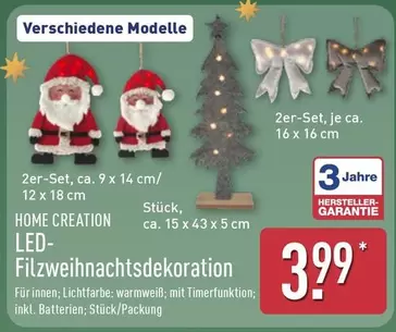 LED-Filz-Weihnachtsdekoration