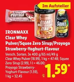 Clear - Whey Pulver/Squee Zero Sirup/Proyogo Strawberry-Yoghurt-Flavour