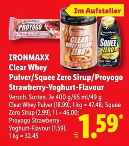 Clear - Whey Pulver/Squee Zero Sirup/Proyogo Strawberry-Yoghurt-Flavour