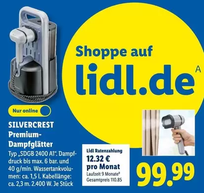 SILVERCREST Premium-Dampfglätter Typ „SDGB 2400 A1"