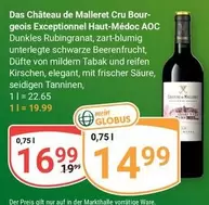 AOC - Château de Malleret Cru Bourgeois Exceptionnel Haut-Médoc  Dunkles Rubingranat