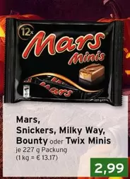 Mars - , Snickers, Milky Way, Bounty oder Twix Minis