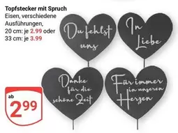 Topfstecker mit Spruch