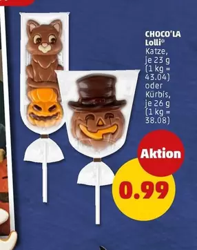 CHOCO'LA Lolli Katze or Kürbis