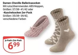 Damen-Chenille-Ballerinasocken - Kuschelsocken 2er-Pack