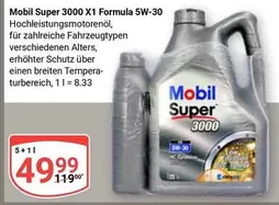 Mobil Super 3000 X1 Formula 5W-30 Hochleistungs-motorenöl