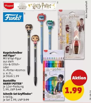 maped - Kugelschreiber mit Figur / Buntstifte HARRY POTTER / Schreib-Set Gryffindor
