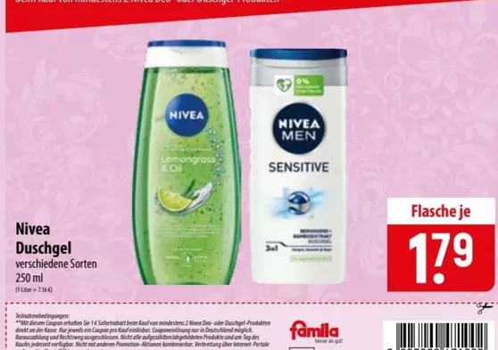 Nivea - Duschgel verschiedene Sorten