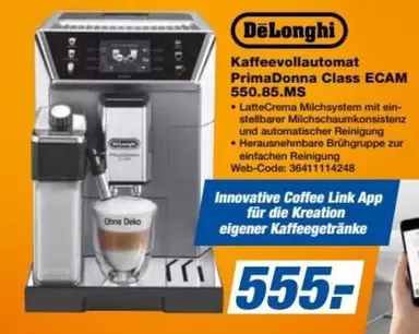 Delonghi - Kaffeevollautomat PrimaDonna Class ECAM 550.85.MS