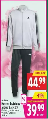 Adidas - Herren Trainingsanzug Basic 3S