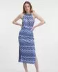 Blaues gemustertes Damenkleid ORSAY
