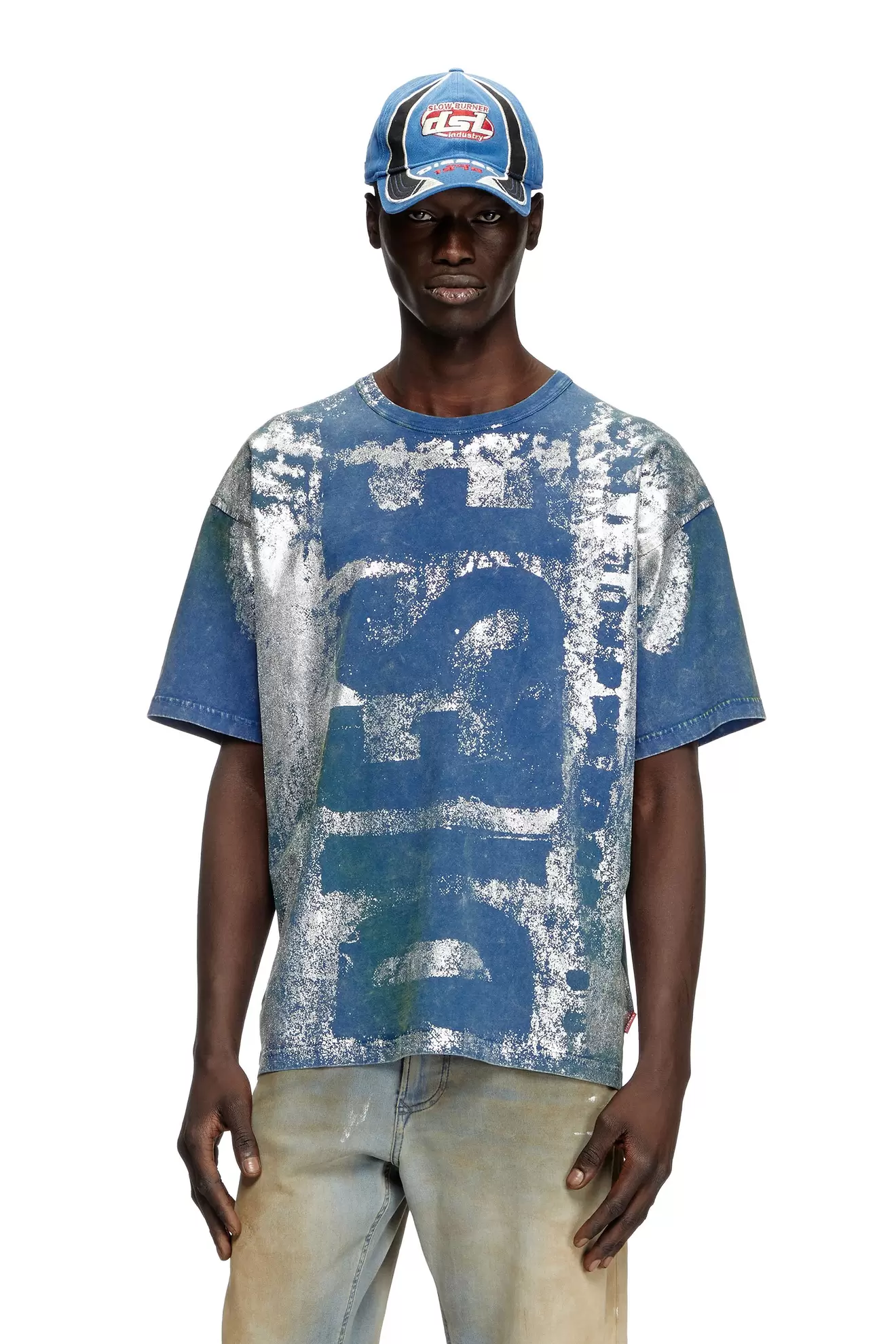 Logo-T-Shirt mit Metallic-Effekten