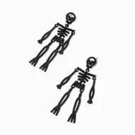 Black Jointed Skeleton Clip-On Drop Earrings
