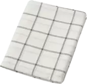 Tischdecke aus Baumwolle/Leine, kariert/offwhite (180x140 cm)