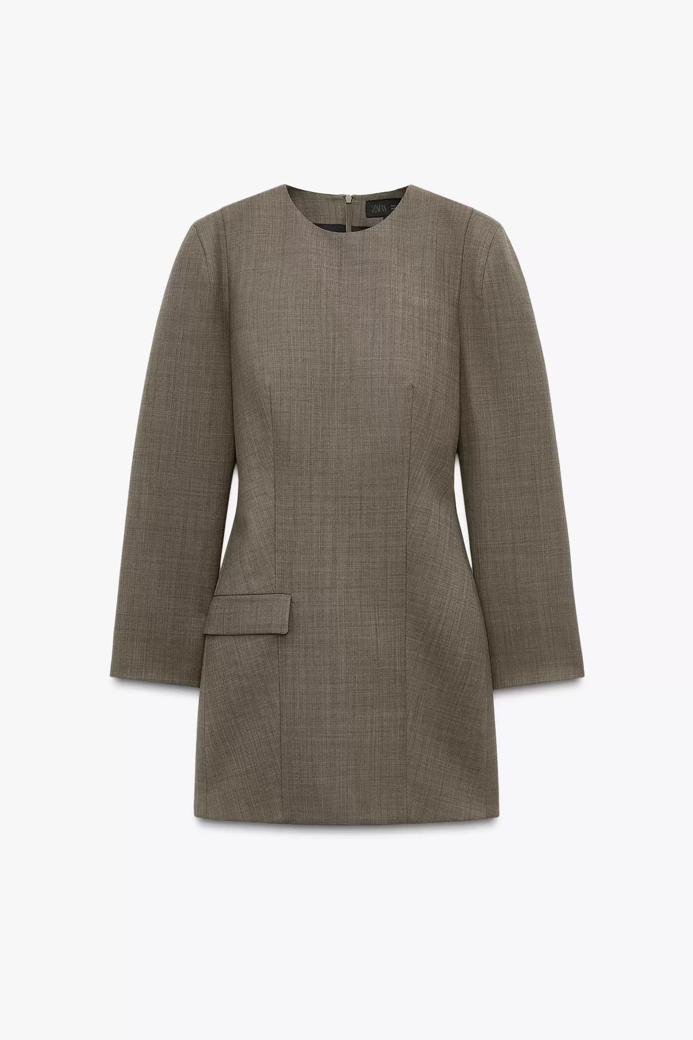 KLEID MIT SCHULTERPOLSTERN AUS WOLLE, ZW COLLECTION