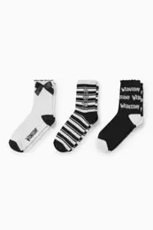 Multipack of 3 - Wednesday - socks with motif