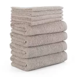 Handtuch Set Superwuschel 100% Premium Cotton Baumwolle, Walkfrottier (8-St), Made in Germany, Handtuch Set mit Bordüre, einfarbig, weich