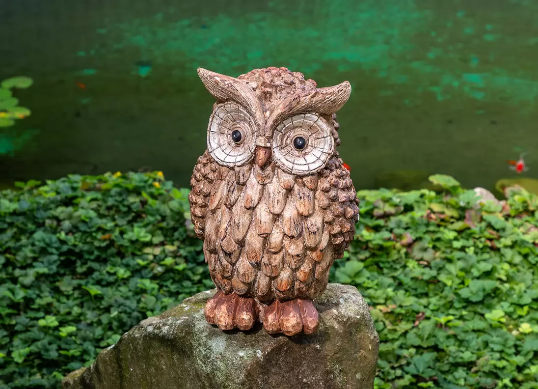 Dekofigur Uhu in Holzoptik 32cm