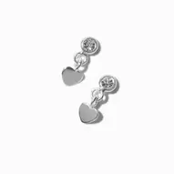C LUXE by Claire's Sterling Silver Bezel Heart Drop Earrings