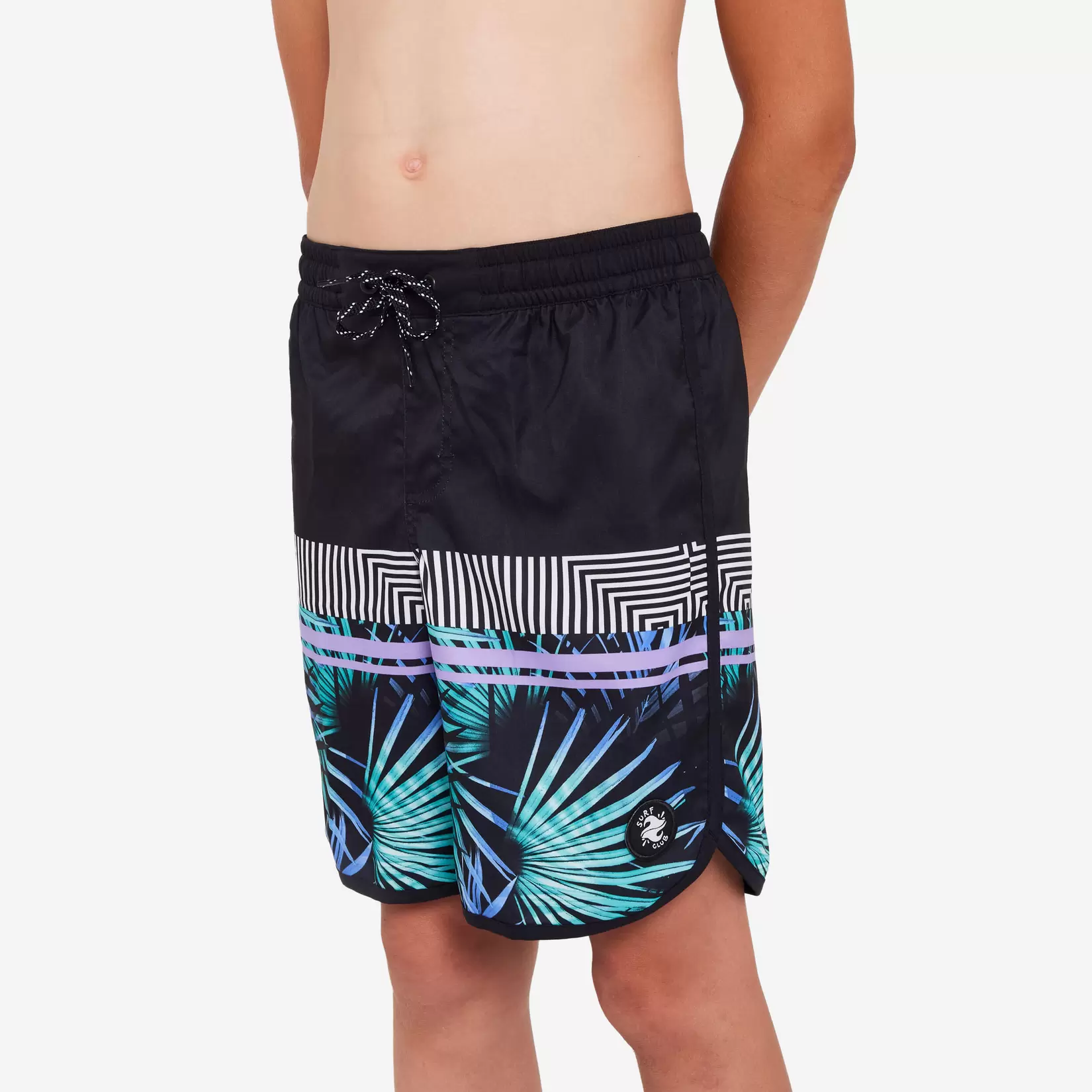 OLAIAN Boardshorts Jungen 500 Palmsand schwarz