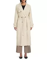 Polyester Trench Coat - Natural