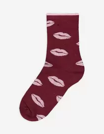 Socken - Allover-Muster - dunkelrot