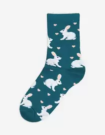 Socken - Allover-Muster - weiß