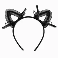 Black Lace Cat Ears Headband
