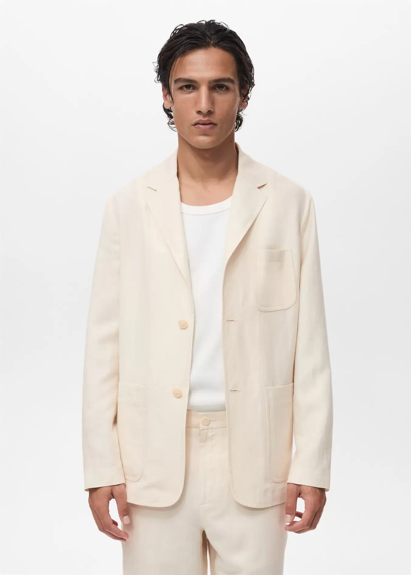 Anzugjacke aus Leinen-Lyocell-Mix