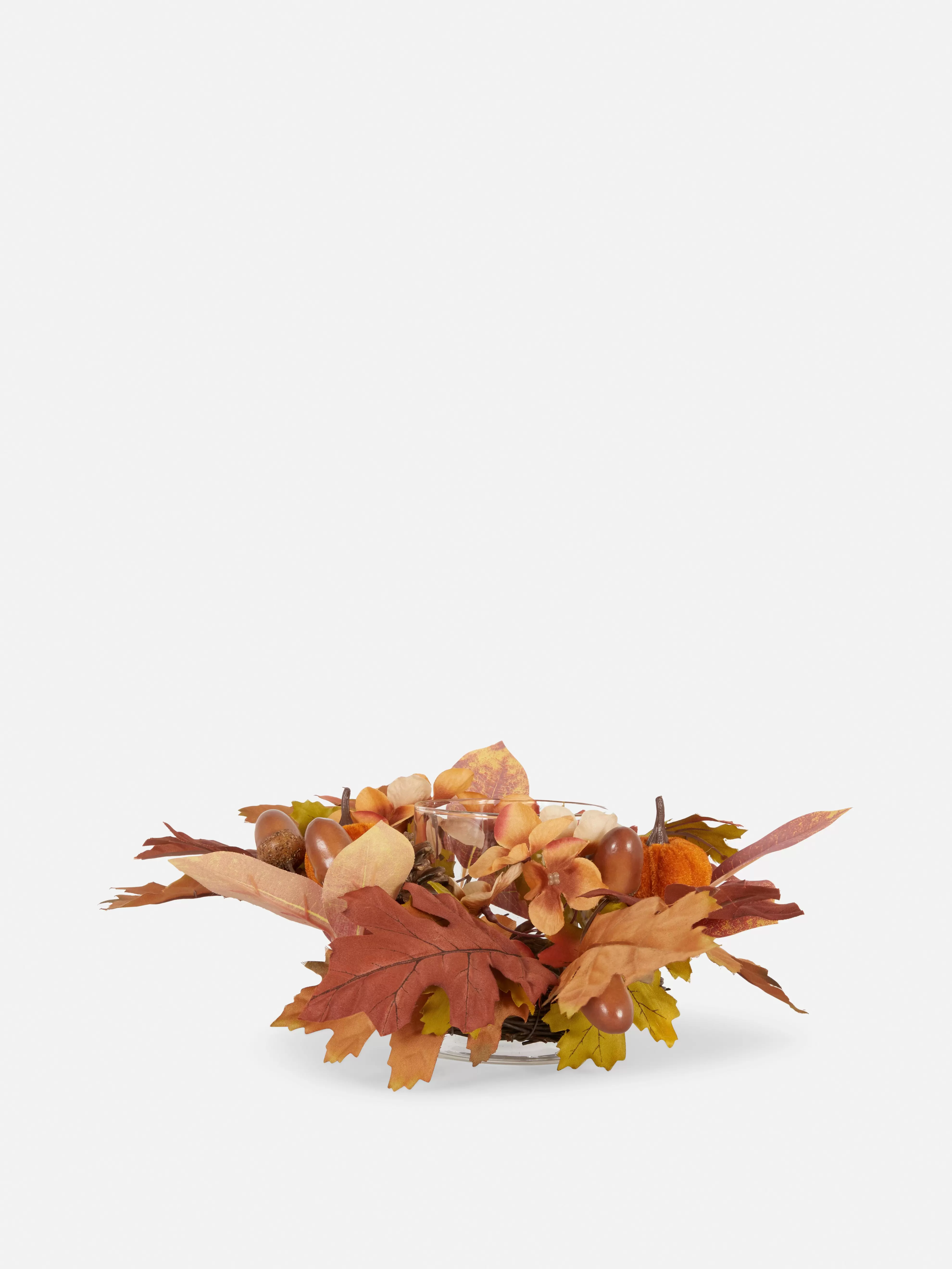 Harvest Foliage Wreath Candle Holder