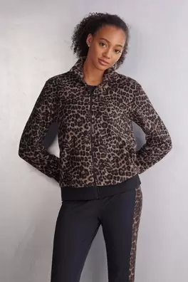 Bomberjacke aus geschecktem Fleece Luxurious Leopa...