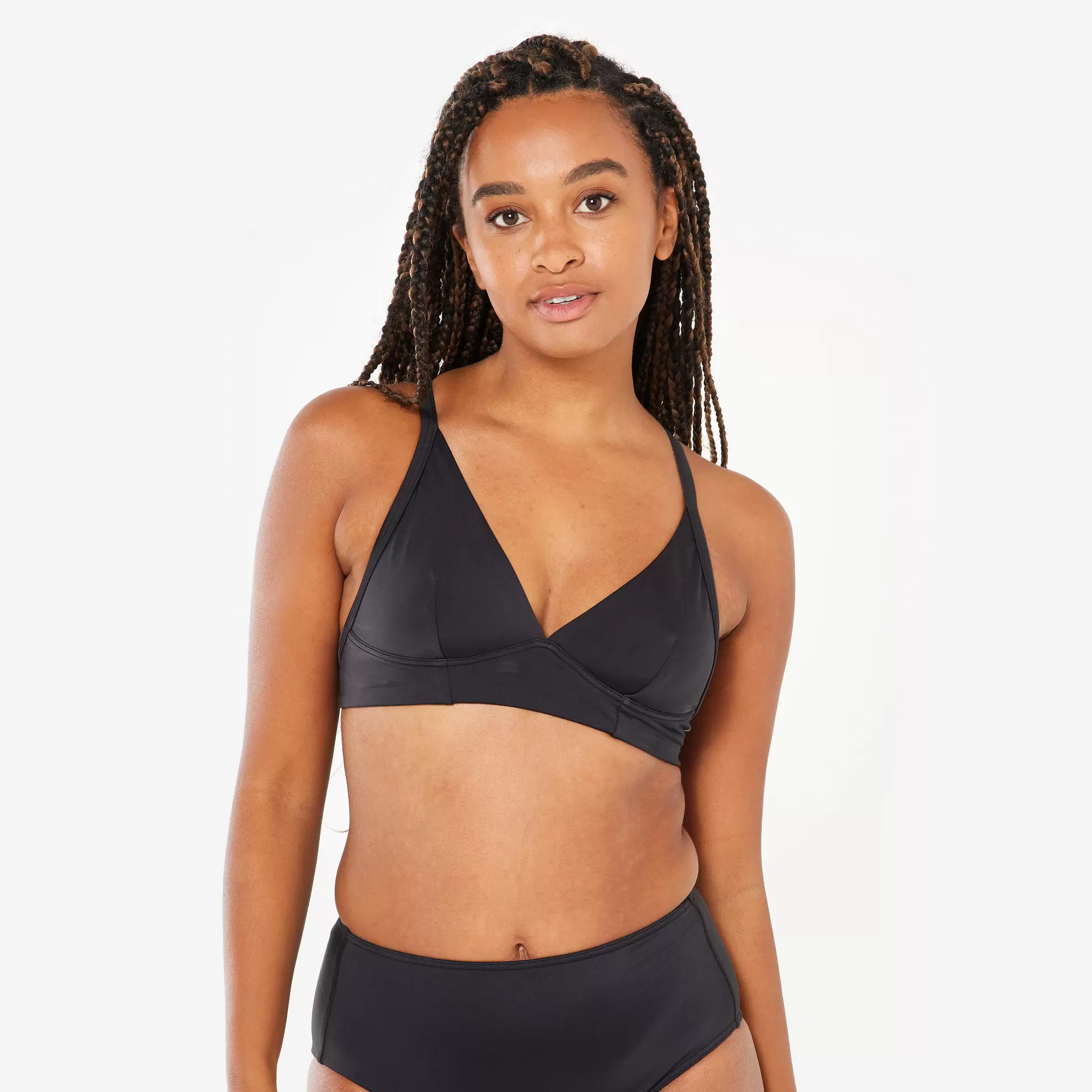 OLAIAN Bikini-Oberteil Bustier Damen Bea im Rücken doppelt verstellbar schwarz