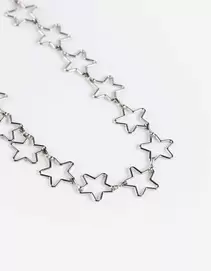 Kette - Sterne-Muster - silberfarben