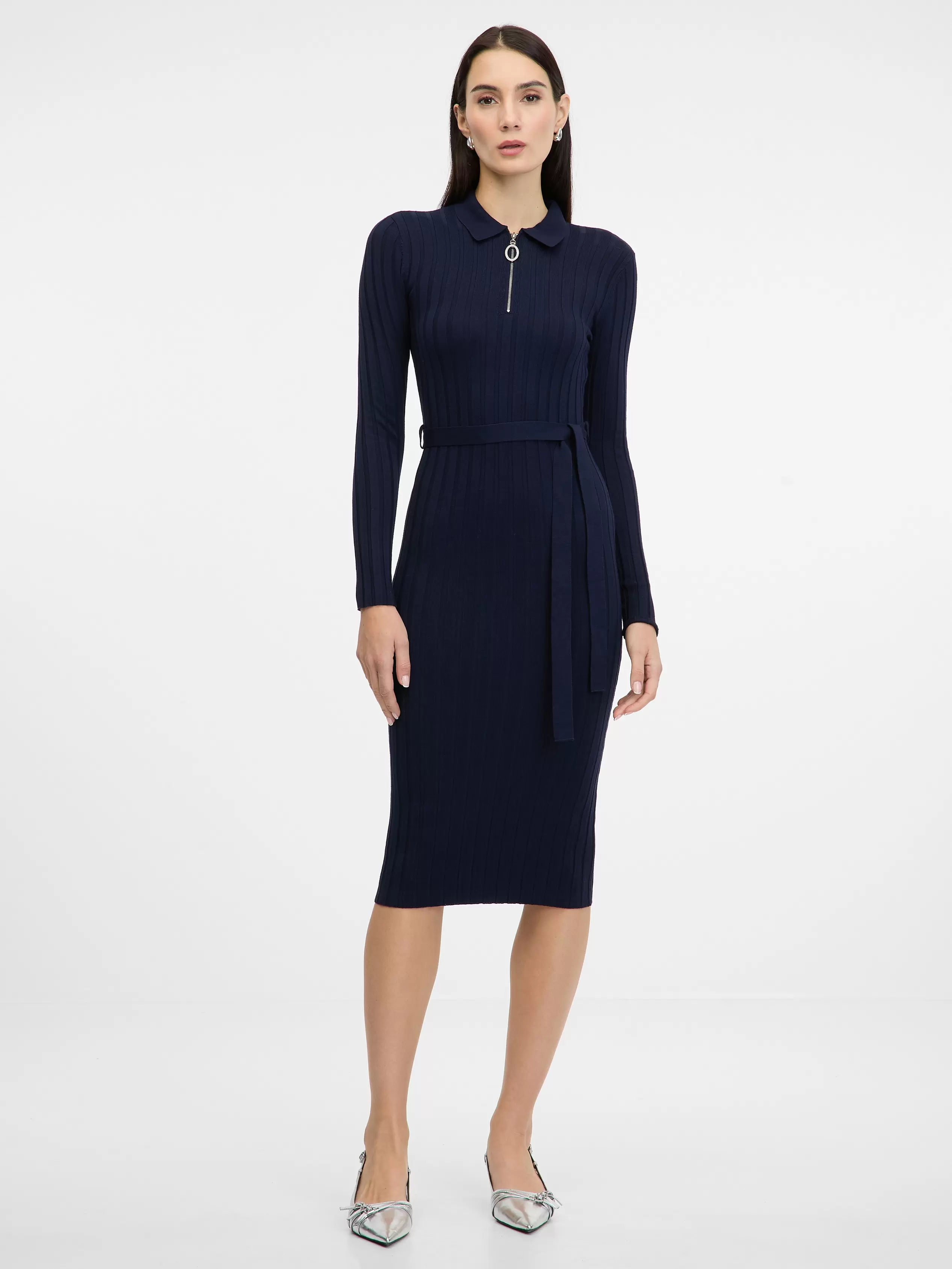 Dunkelblaues Damen-Midikleid ORSAY