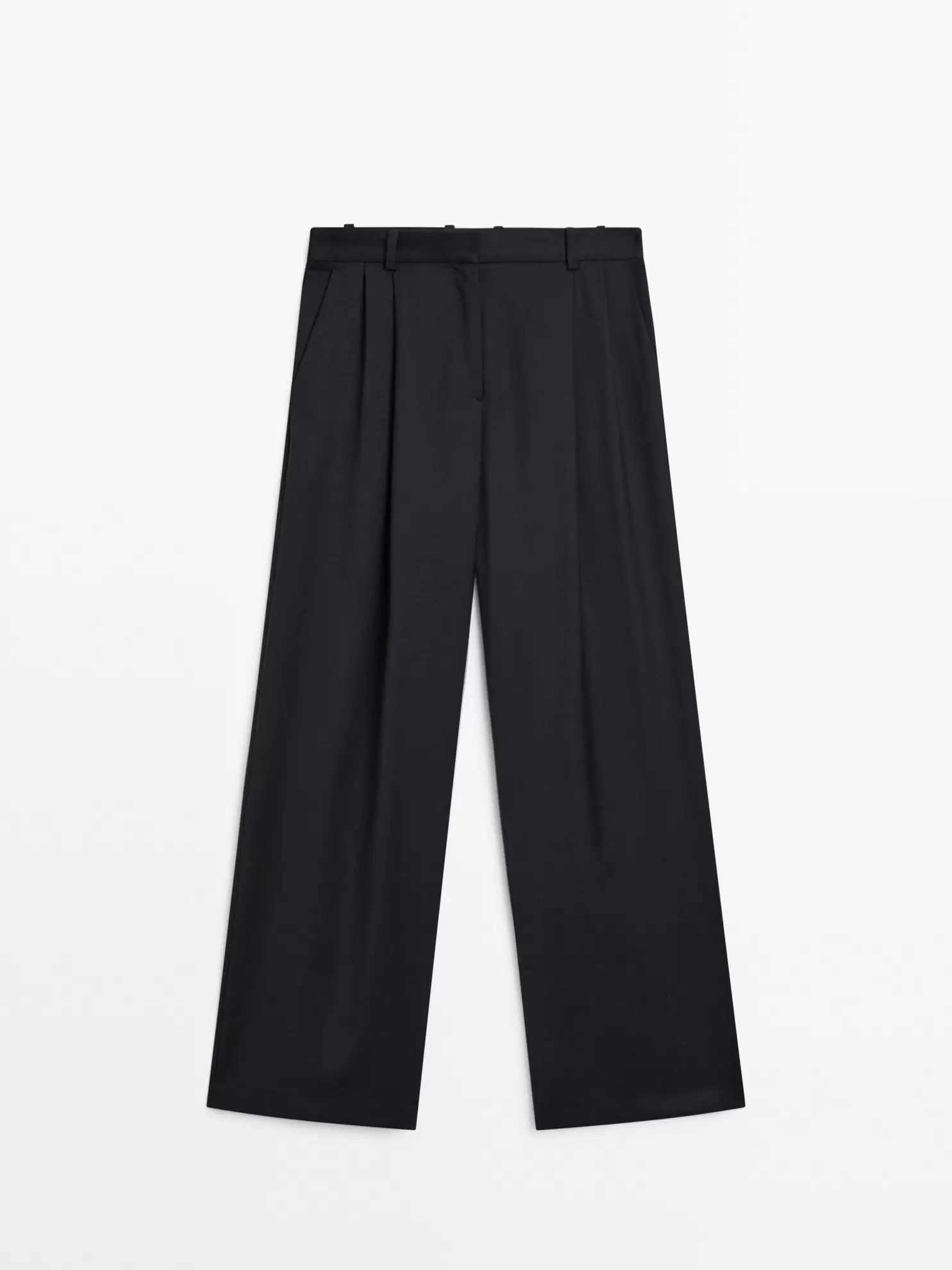 Hose aus reiner extrafeiner Wolle mit Zierfalten