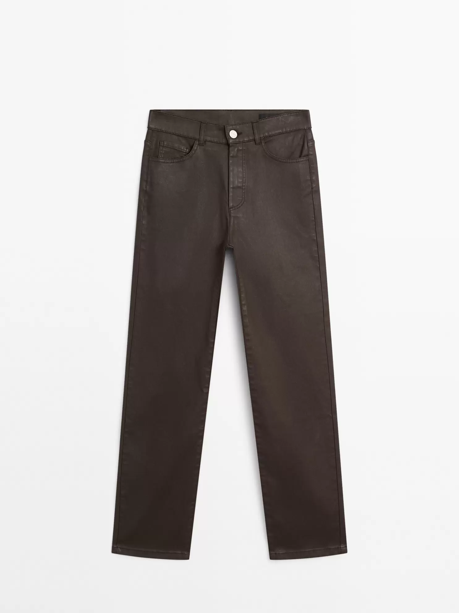 Gewachste Hose im Straight-Fit mit hohem Bund