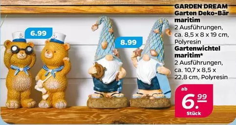 Garten Deko-Bär maritim