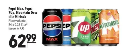 Pepsi - Max, , 7Up, Mountain Dew eller Mirinda