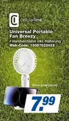 Universal Portable Fan Breezy, Handventilator inkl. Halterung Web-Code: 15087022452