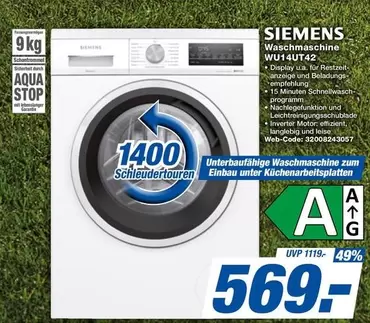 Siemens - Waschmaschine WU14UT42