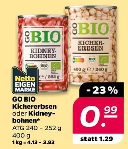 Bio - Kichererbsen oder Kidney-bohnen