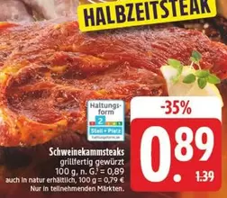 Schweinemkammsteaks grillfertig gewürzt