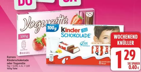 Kinder - schokolade oder Yogurette