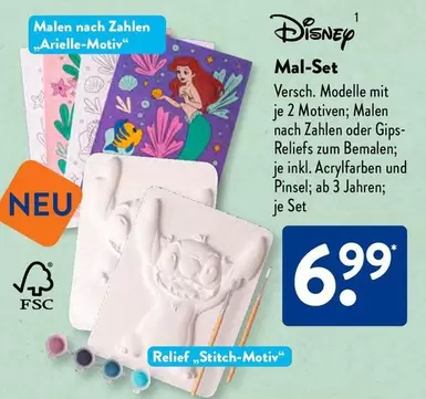 Disney - Malen nach Zahlen Arielle-Motiv & Relief "Stitch-Motiv"