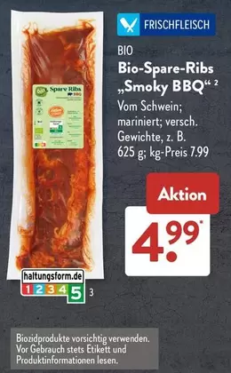 Bio - -Spare-Ribs "Smoky BBQ"