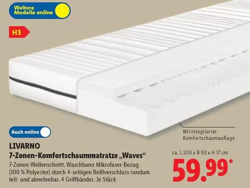 7-Zonen-Komfortschaummatratze "Waves"